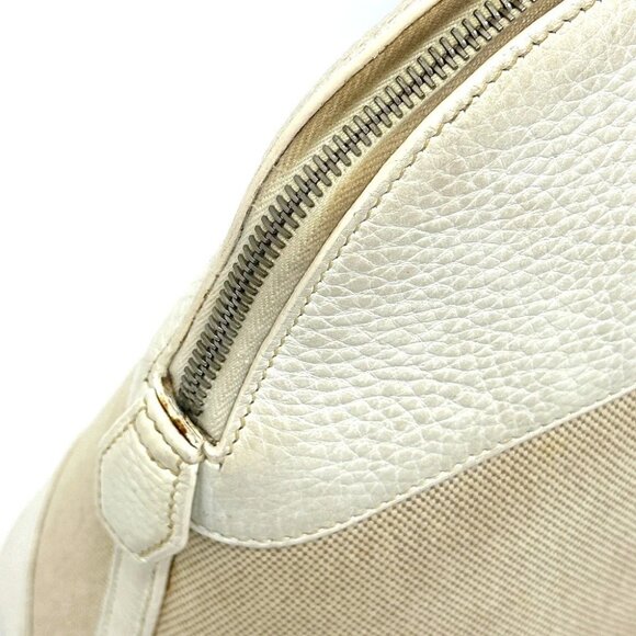 HERMES Bolide35 Bag Hand Bag Toile H / Leather White - Picture 4 of 14